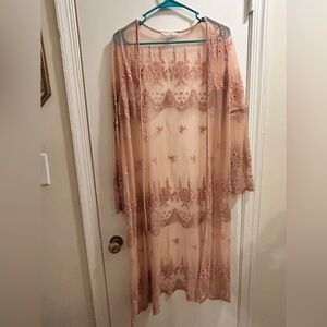 Haute Monde Lace Duster in Soft Pink